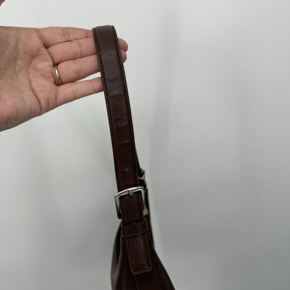 Nine West Brown Faux Leather Shoulder Bag Y2k Style Classic - Picture 11 of 13